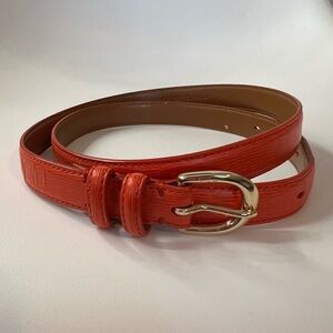 Ralph Lauren Vibrant Orange Belt with Gold Buckle